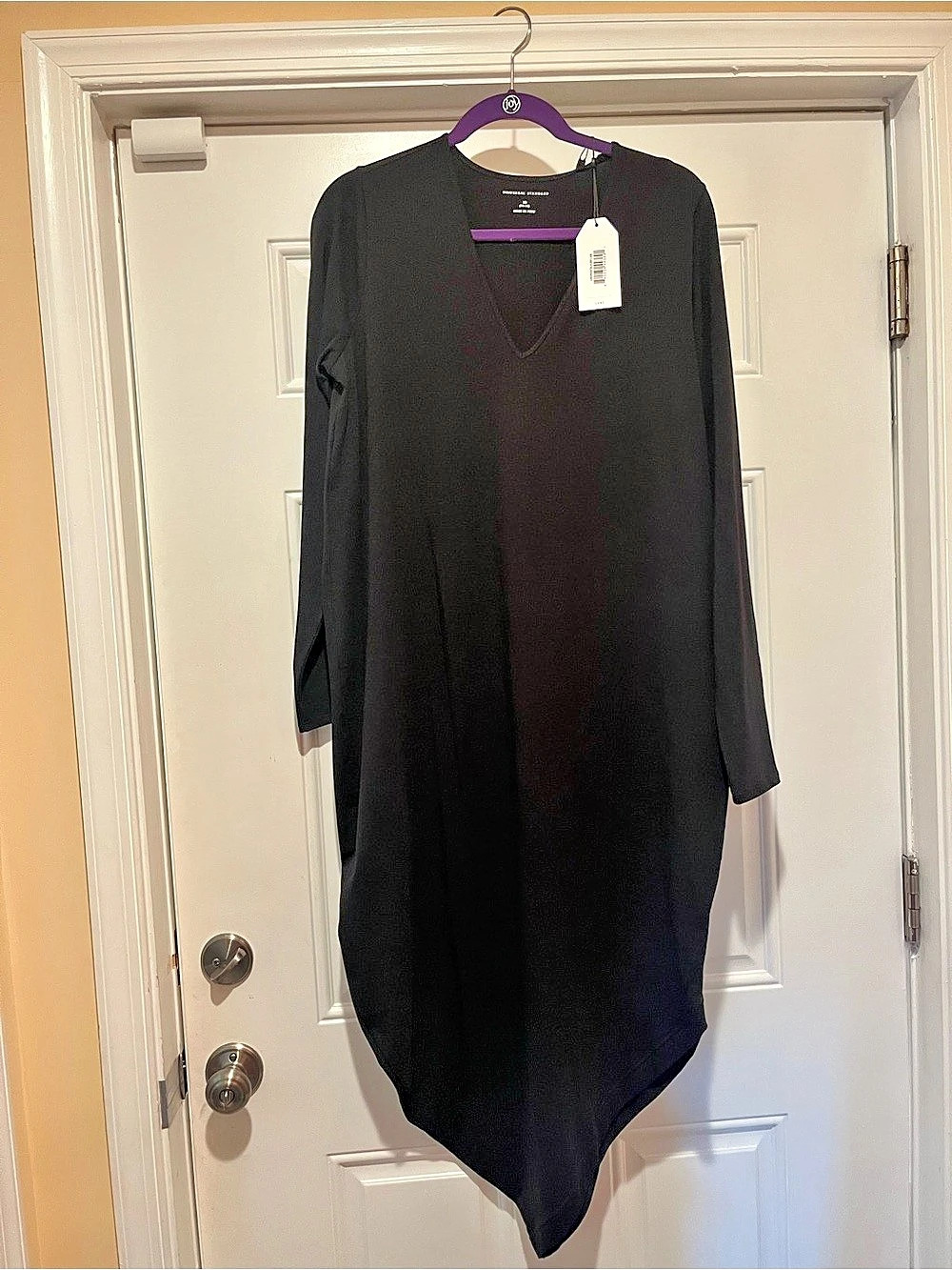 Universal Standard Iconic Long Sleeve V-Neck Geneva Dress, Black